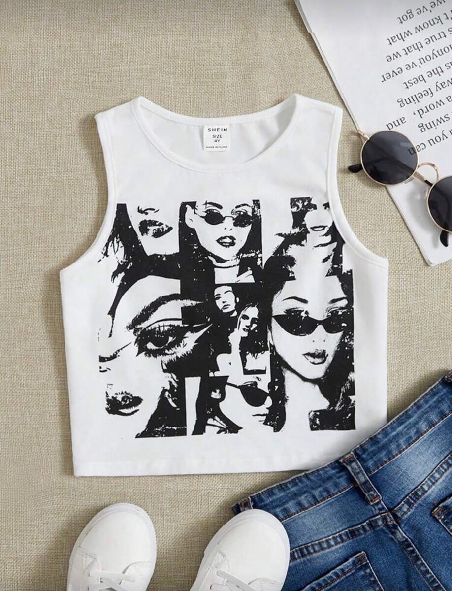 Débardeur femme imprimé artistique