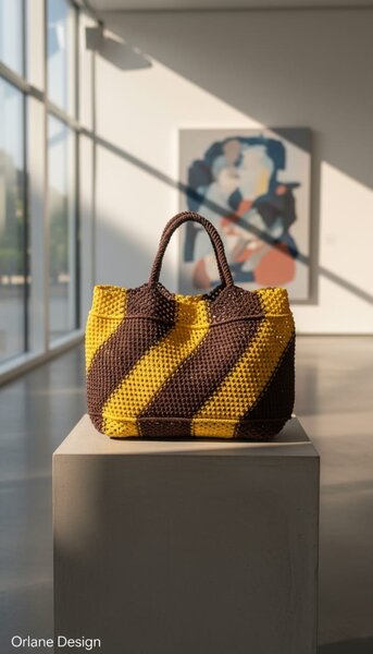 Sac à main tissé bicolore