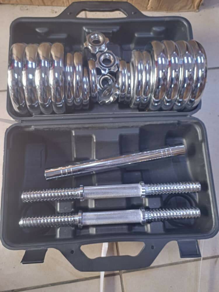 Set d'haltères chromés 30 kg