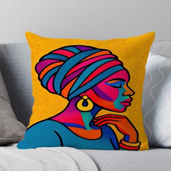 Coussin artistique coloré