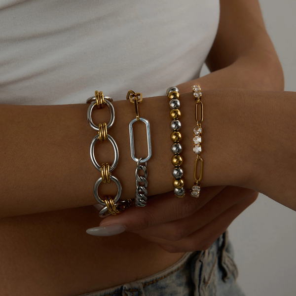 Bracelet à maillons bicolores