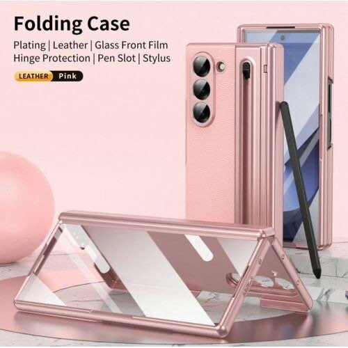 Coque pliable cuir rose stylus