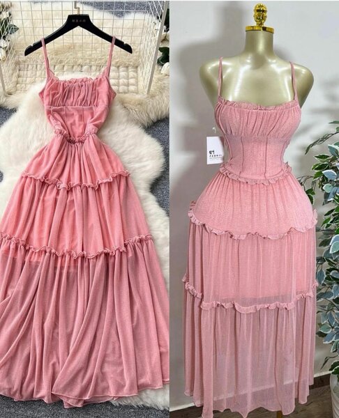 Robe longue jaune femme été