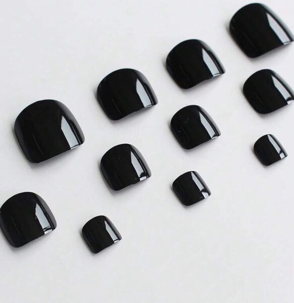 Ongles Noires Autocollantes