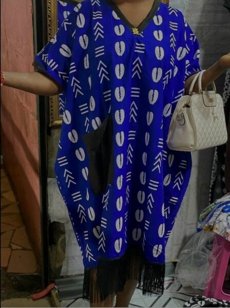 Caftan bleu ethnique chic