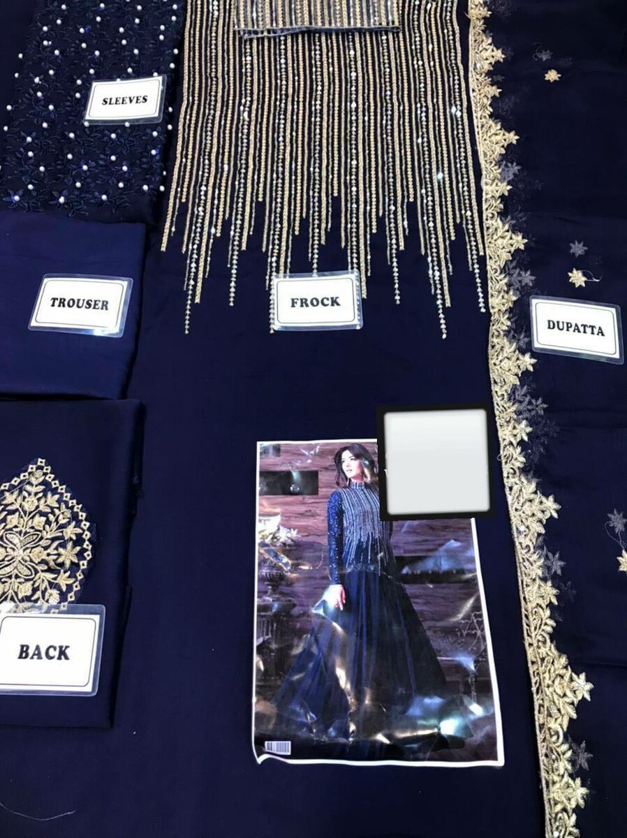 Full embroidery maxi unsatich 3 pc ,dc free