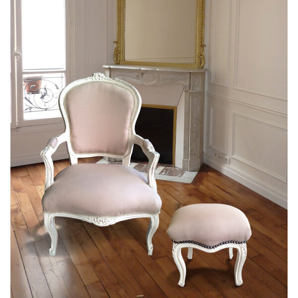 Fauteuil classique avec tabouret