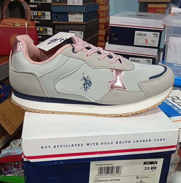 Baskets Femme Rose-Gris