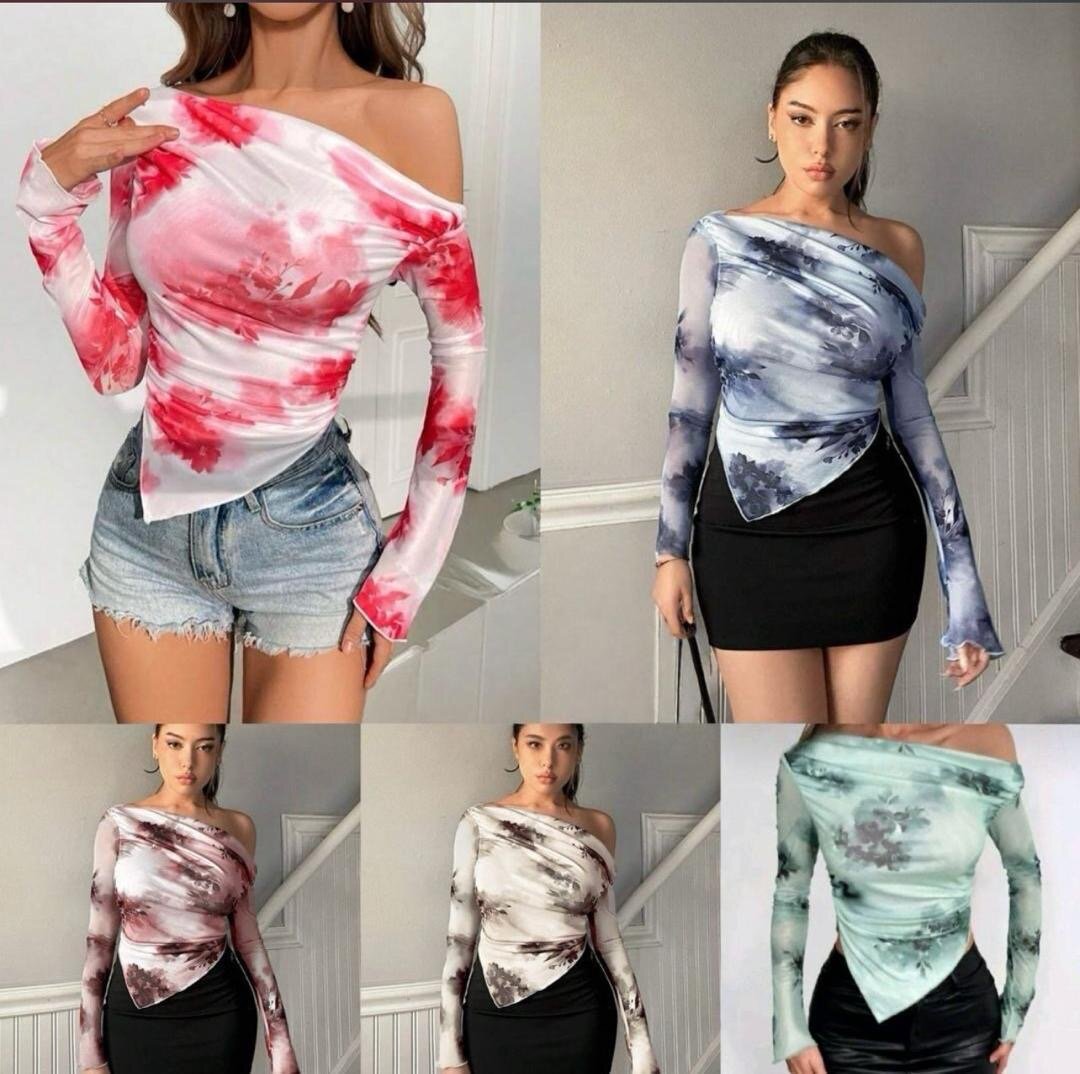 Top asymétrique imprimé tie-dye