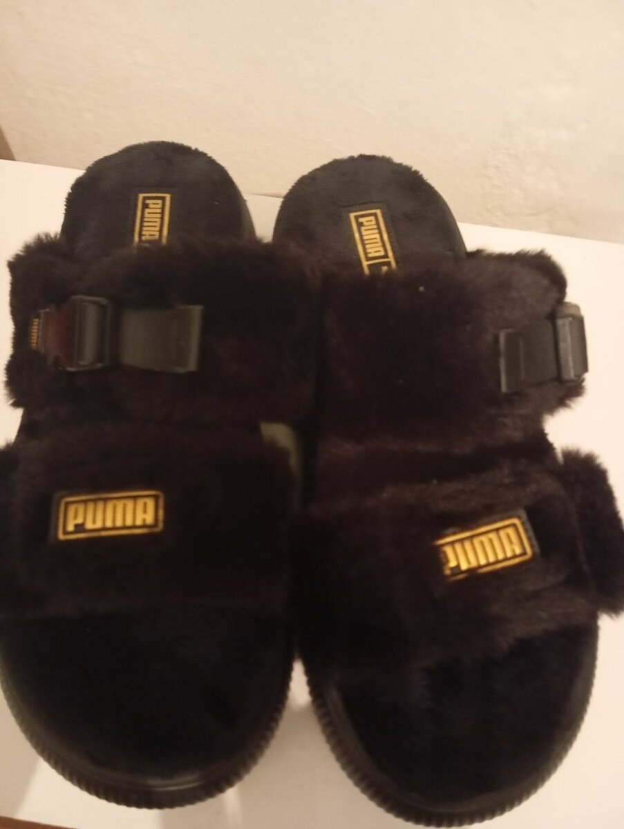Меховые тапочки puma оригинал состояние отличное 9/10