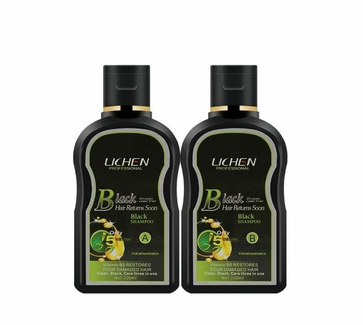 Lichen Black Hair Color Shampoo 200ML X 2 = 400ML
