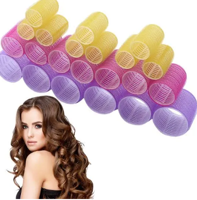 Pack of 6 Hair rolls 3 sizes heatless hair curls plastic