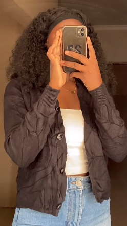  Short knitted Sweater  with buttons in black  size: M