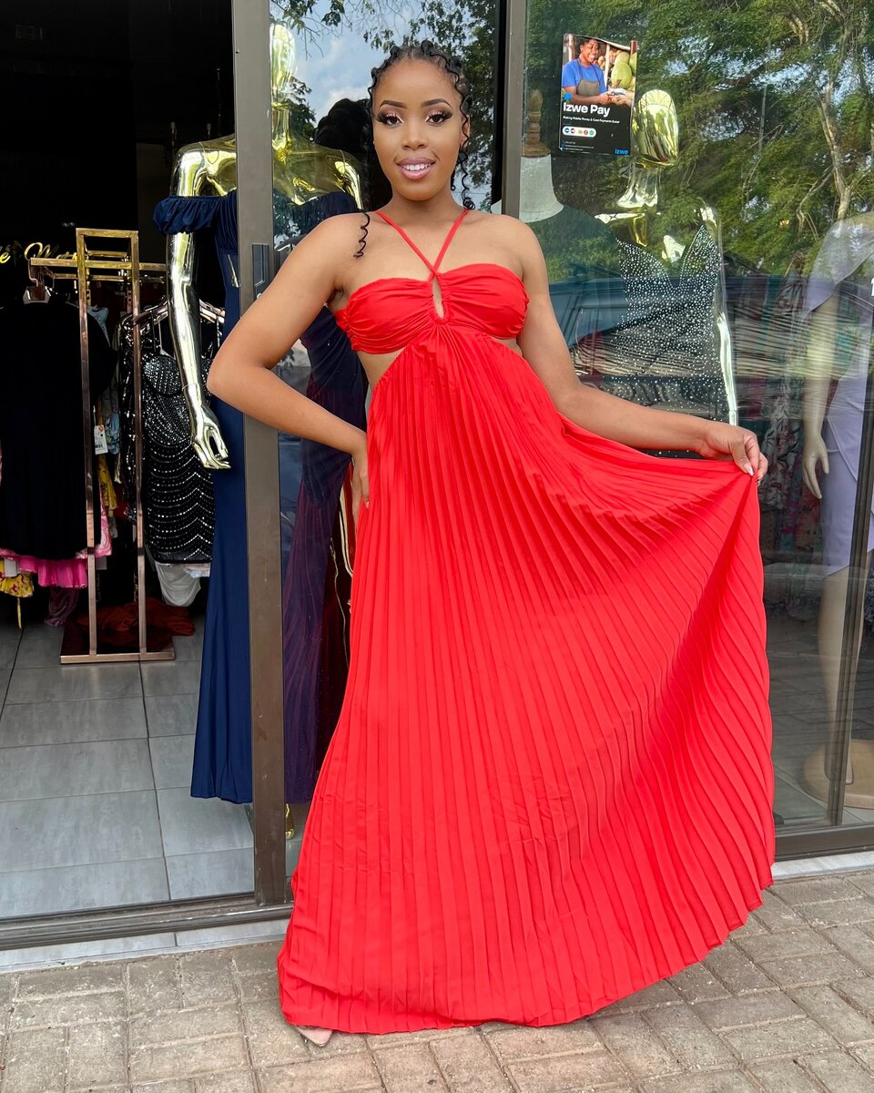 Cotton long Sundress red