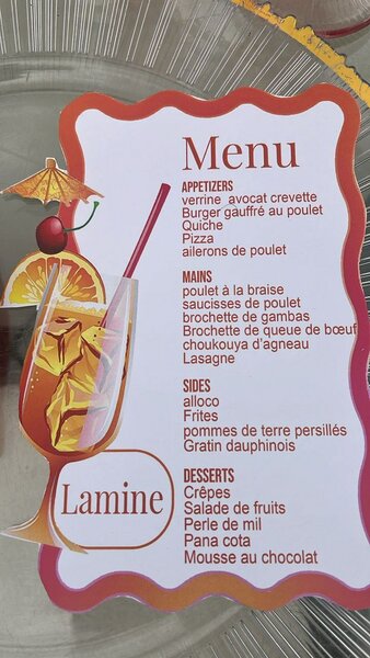 Cartes menu artistique