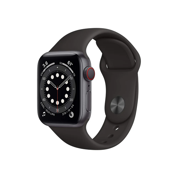 Apple Watch Series 6 (GPS + Cellular, 40mm) – Space Gray Aluminum Case with Black Sport Band