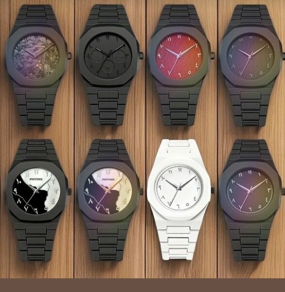 Montre élégante en acier noir