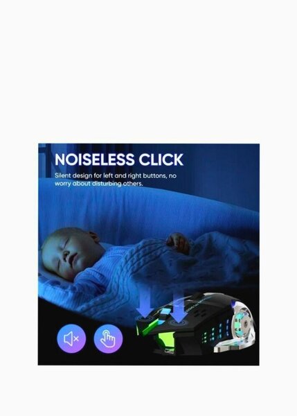 Souris Gamer LED Silencieuse