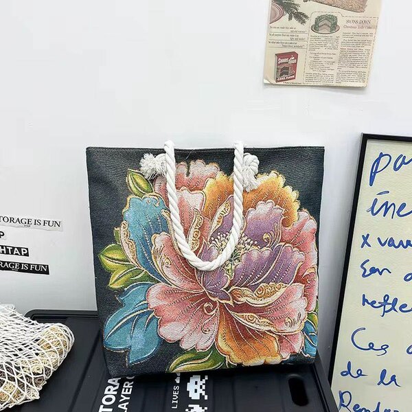 Sac cabas floral boho chic