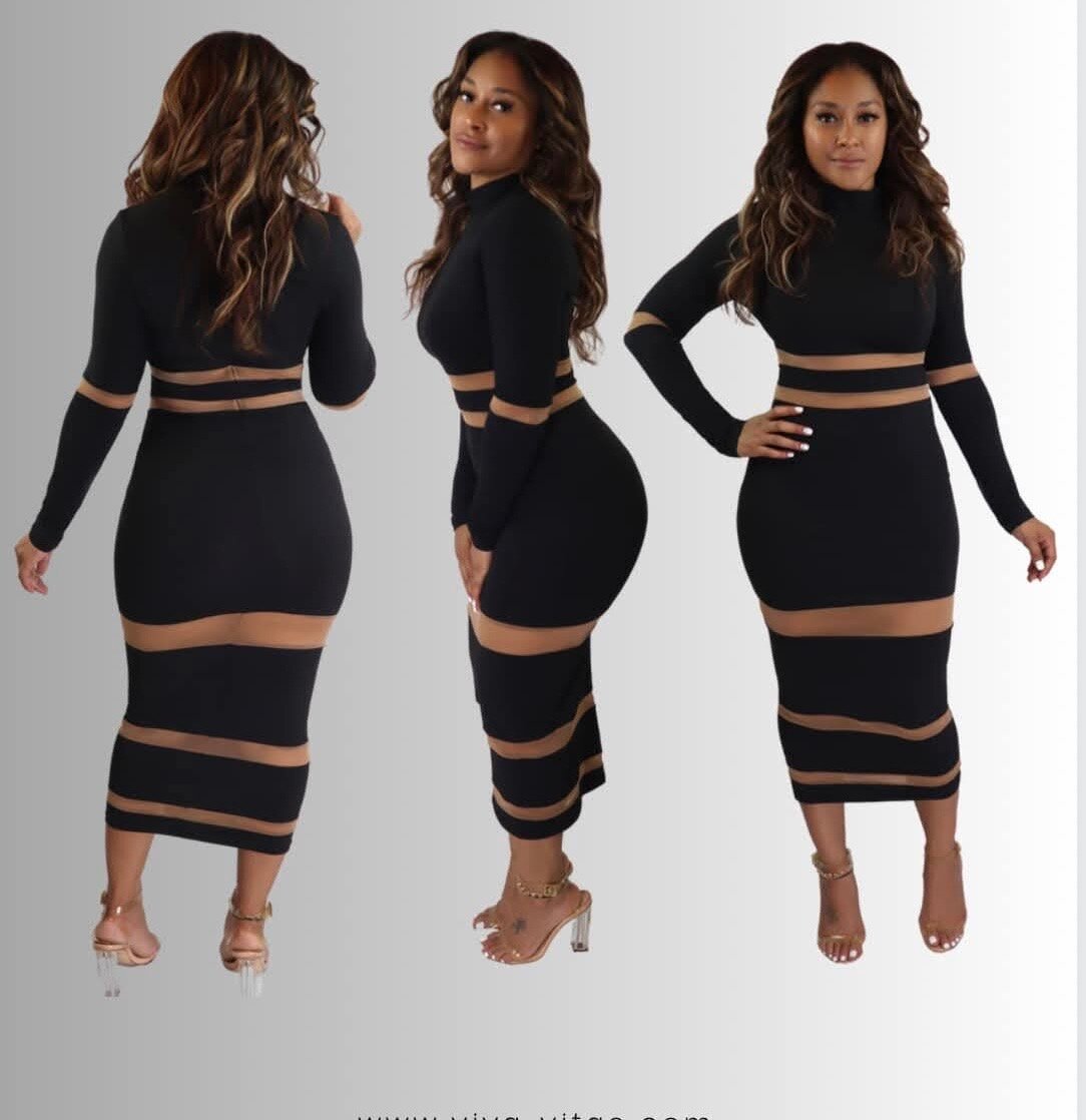 Robe moulante élégante noire