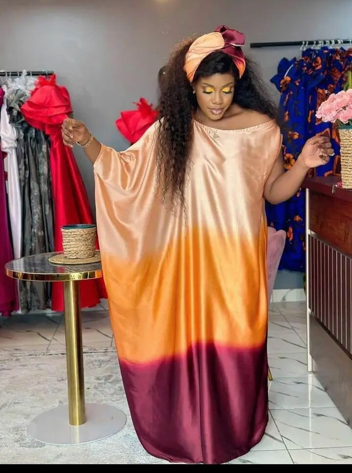 Robe Caftan en Satin Dégradé