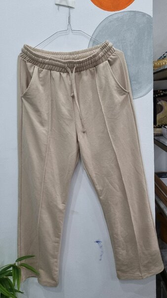 Pantalon en coton beige décontracté