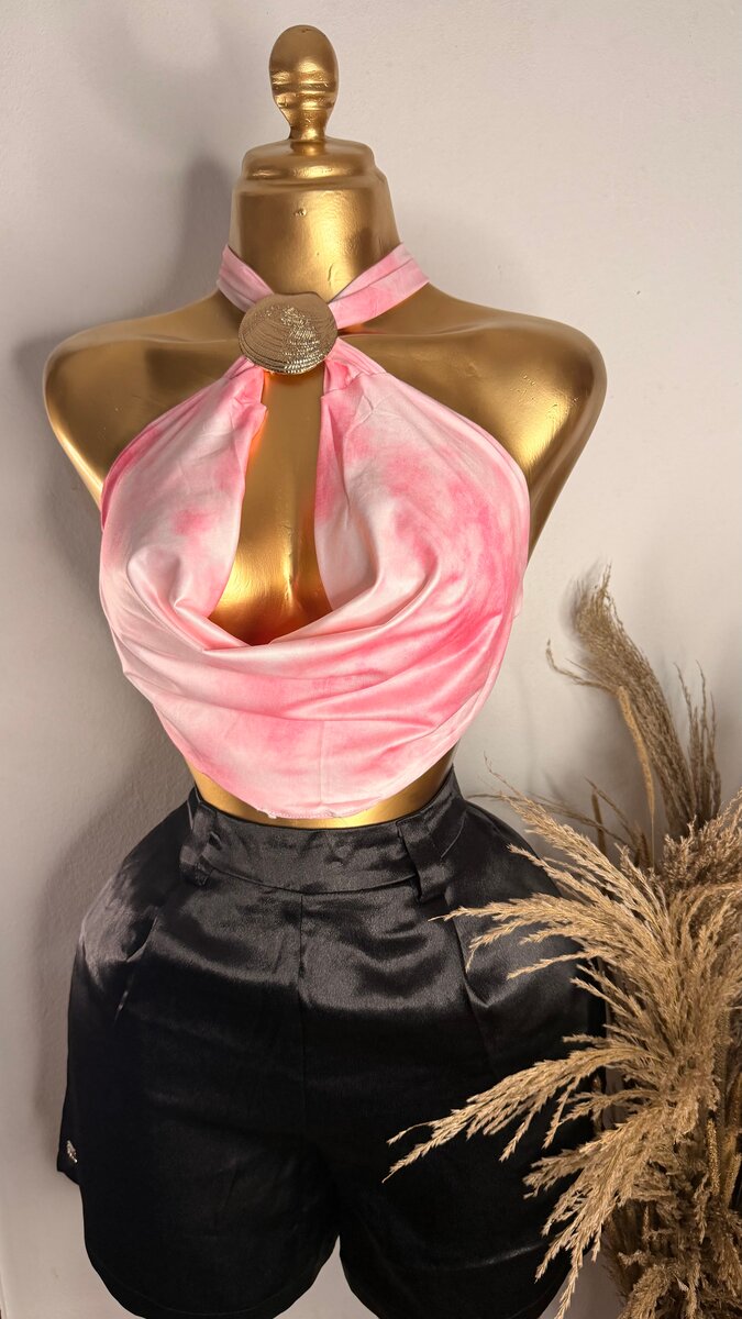 Tops en soie multicolore