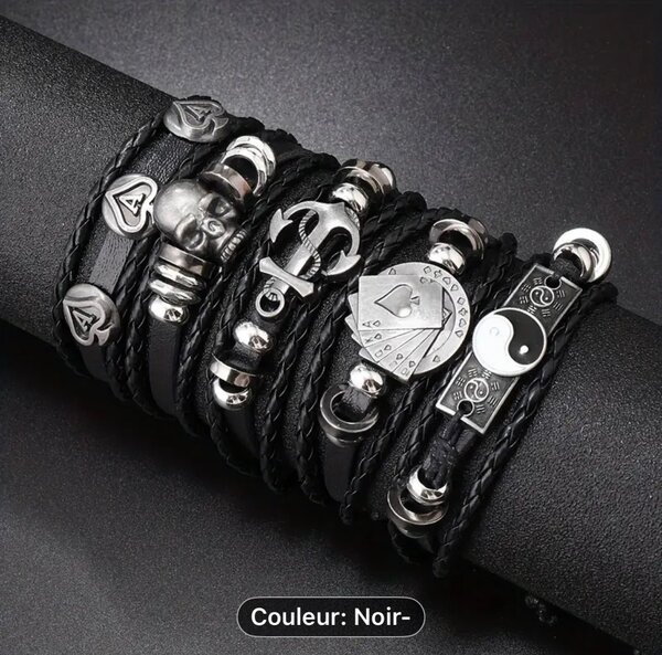 Bracelet noir ajustabl 1 à 800