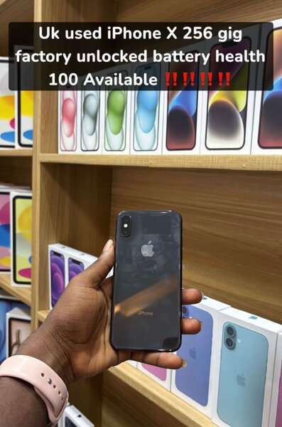Uk used iPhone X 256 gig factory unlocked battery health 100