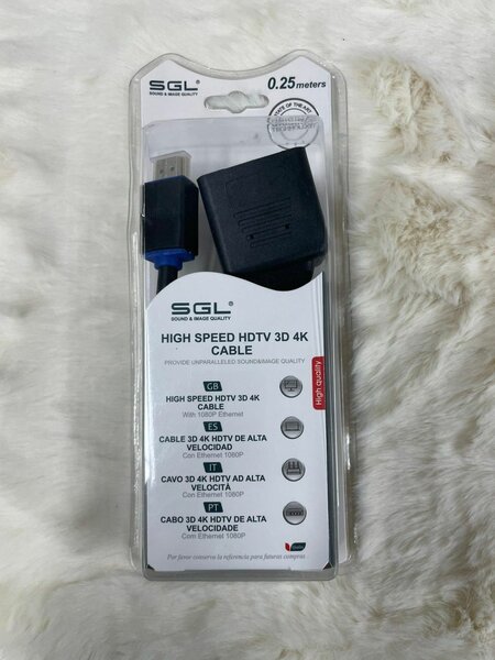 Câble HDTV 3D 4K 0.25m 2sortie