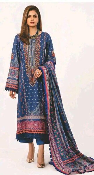 Luxury printed digital lawn dc free