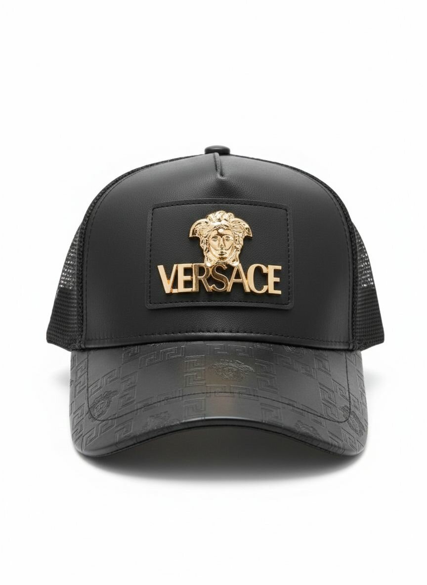 Casquette en cuir Versace