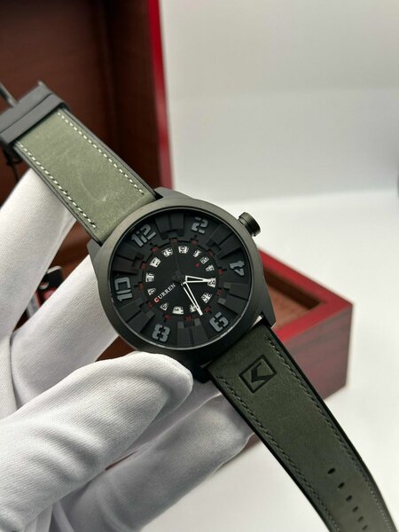 Montre homme cuir vert
