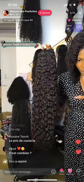 Postiche  caviare longue femme