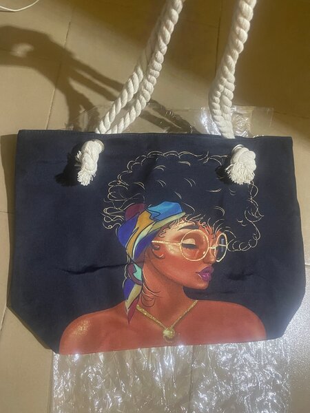 Grand sac en toile imprimé