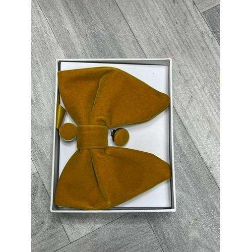 Noeud papillon jaune velours