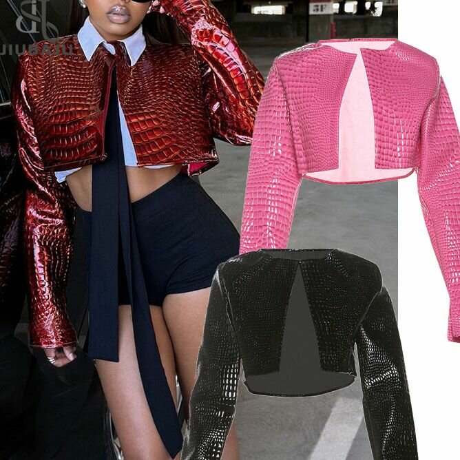 Blazer en simili crocodile