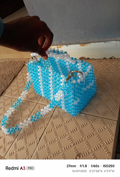 Sac à main perles fait main