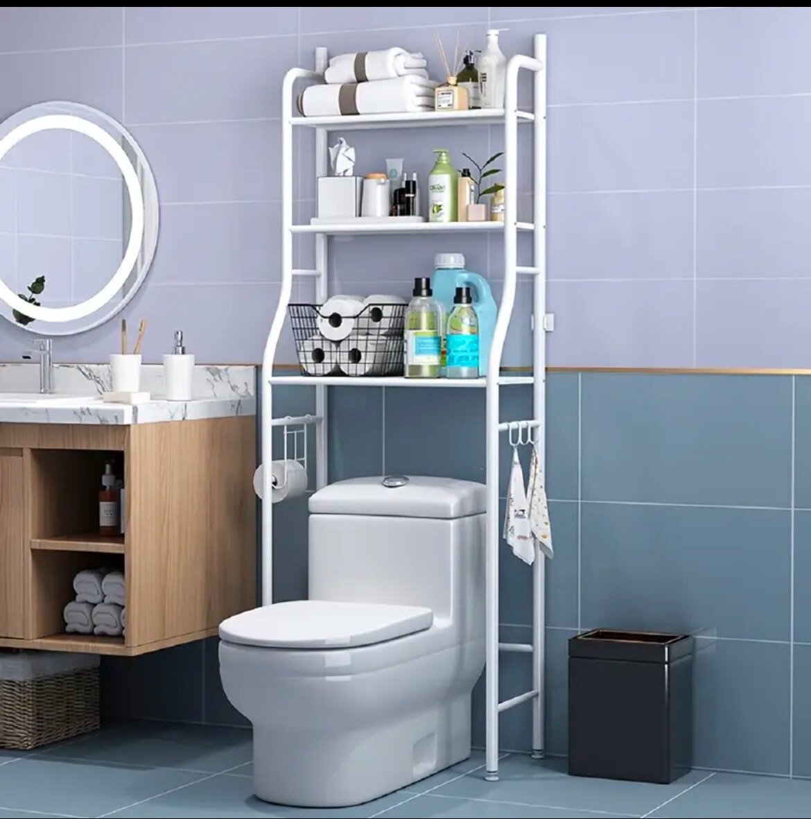 Étagère de rangement pour toilettes