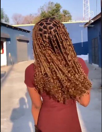 Boho knotless braids