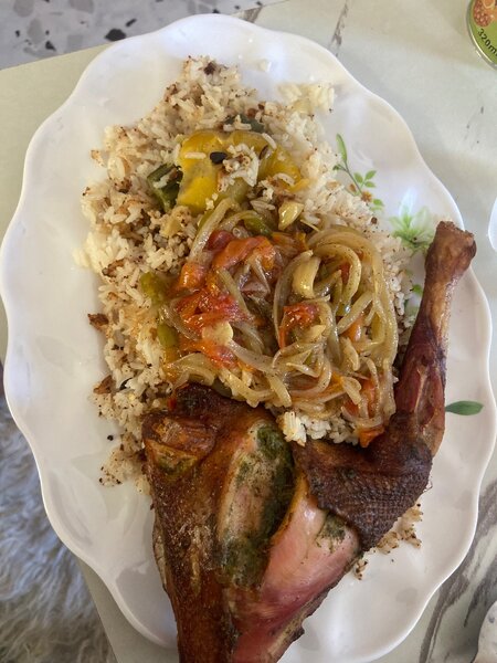 Riz soumara poulet flambé