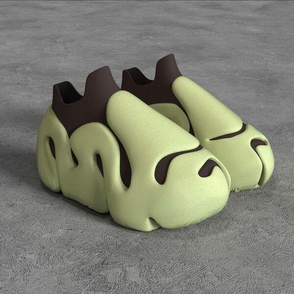 Chaussures homme vertes en caoutchouc