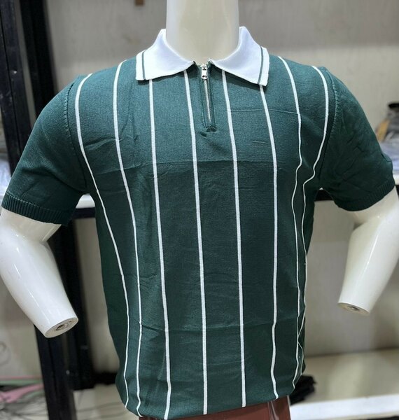 Polo rayé zippé pour homme