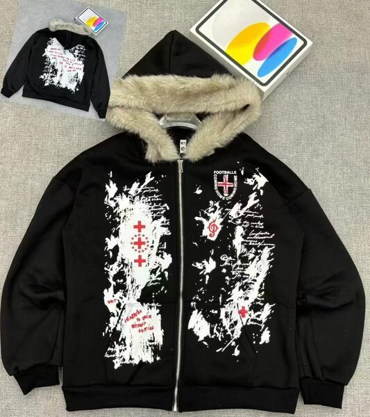 Veste à capuche avec motifs