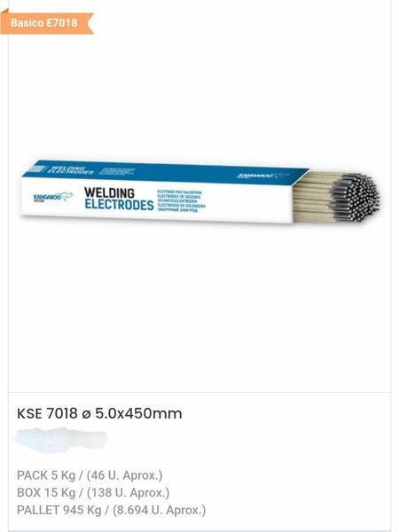 Électrodes de soudure 5.0x450mm