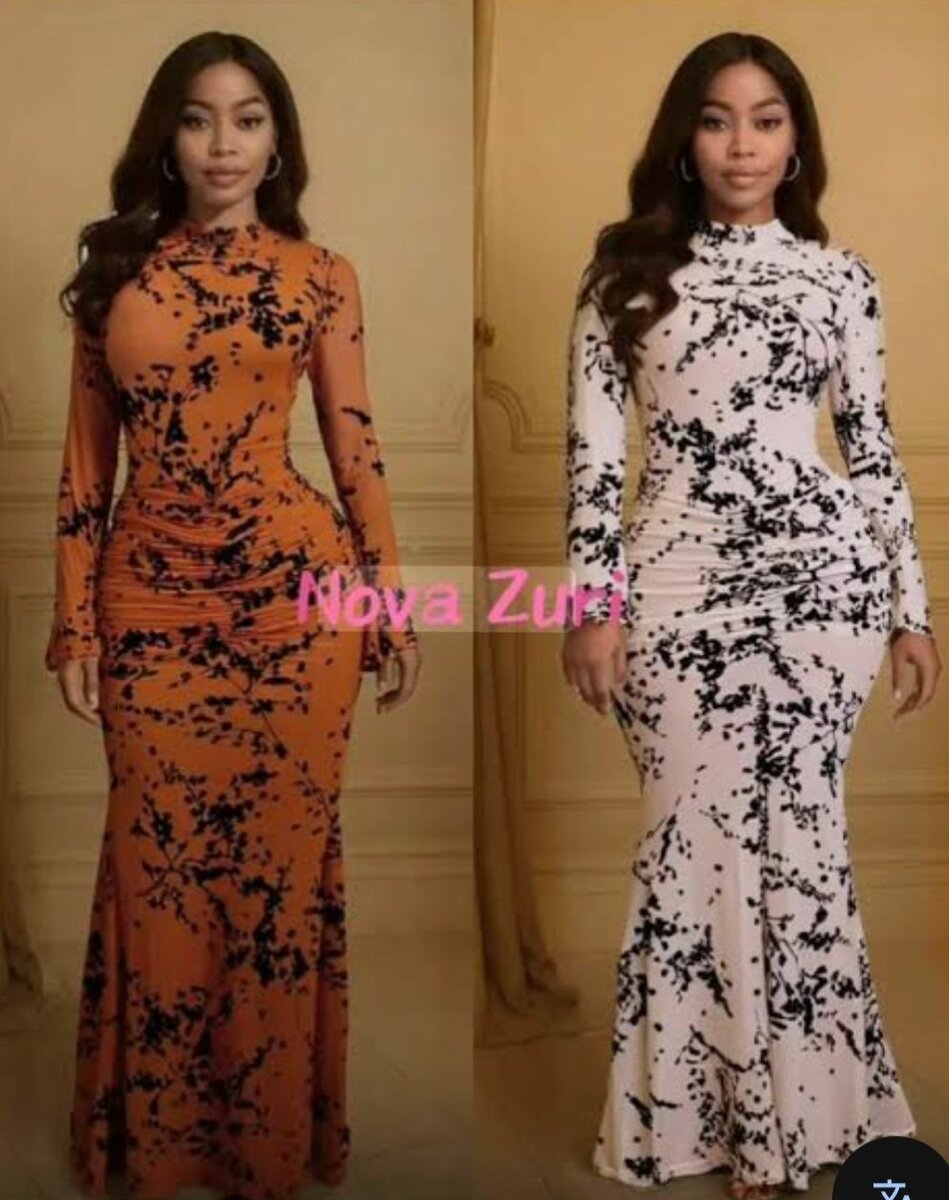 Robe longue élégante à motifs