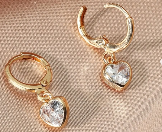 Beautiful fashionable earrings heart 