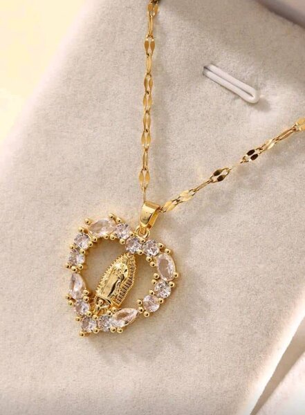 Collier Cœur Doré avec Pierre