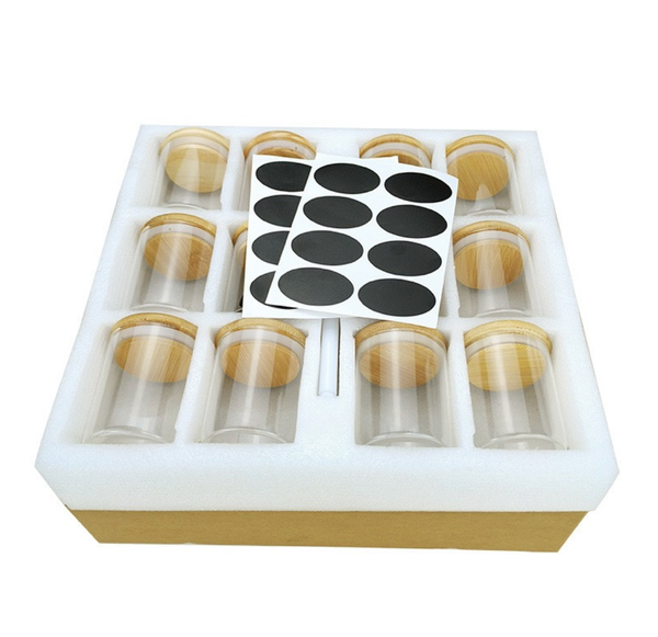 set of 12 borosilicate storage jars 