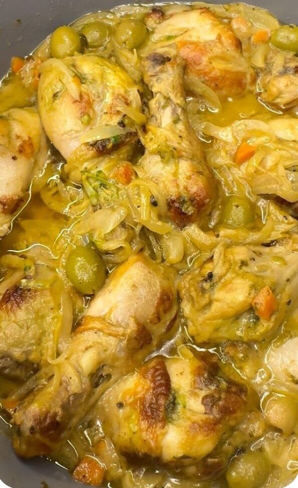 Du bon poulet Yassa,riz/attiek